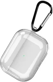 Compatible with Apple AirPods Pro (2019) Case,Crystal Clear Soft TPU Protective Cover with Keychain,Supports Wireless Charging, LED Light Visible-Transparent