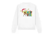 SpongeBob SquarePants Unisex Adult Wrap Star At Christmas Sweatshirt (White) - UTTV12613