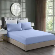 3pc Royal Comfort Combo Bedding Sheet Set Bamboo Cooling 2000TC Light Blue