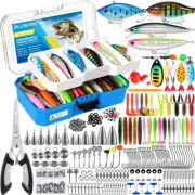 Fishing Tackle Box with Tackle Included, 373PCS Fishing Lures Kit with Remova...