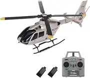 GoolRC C123 RC Helicopter, 6CH Remote Control Helicopter, 2.4GHz EC135 RC Aircraft with 6-Axis Gyro, 3D Flip, Inverted Flight, Altitude Hold, One Key Take Off/Landing, 2 Battery for Adults (Champagne)