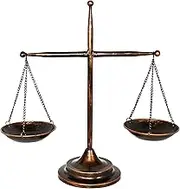 OwlGift Vintage Style Metal Libra Jewelry Display Tray Cosmetic Organizer Storage, Lawyer Scale of Justice, Farmhouse Candleholder - Bronze, 12.6" W x 16.5" H