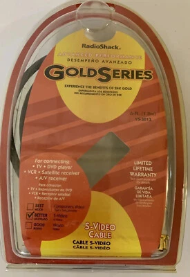 Radio Shack Gold Series S-Video Cable 12 FT Advanced Performance Tv DVD VCR AV
