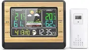 Labymos Color Screen Weather Forecast Clock Temperature and Humidity Meter Multifunctional Electronic Alarm Clock Barometric Measurement Weather Station with Moon Phase Display
