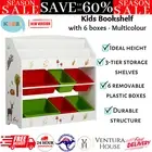Keezi Kids Bookshelf Toy Box Organiser 6 Bins Children Display Shelf Storage Box