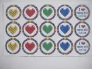 Autism Hearts flat back buttons or pin badge cabochons center fundraising magnet