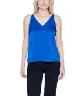 Vila Clothes Satin Cami Top Sleeveless VNeck Women Light Blue