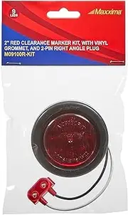 Maxxima M09100R-KIT 2" Round P2/P3 Clearance Marker Red Kit with Grommet & Pigtail Plug