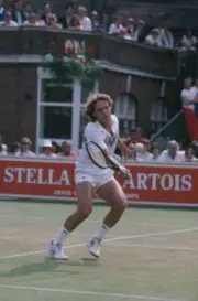 American tennis player Leif Shiras pictured in action during comp - Old Photo