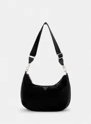 GUESS Eco Black Gemma Hobo Shoulder Bag, Polyester