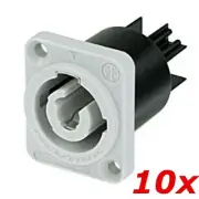 10 Pack Neutrik NAC3MPB-1 PowerCON OUT Chassis Panel Mount Power Connector Gray