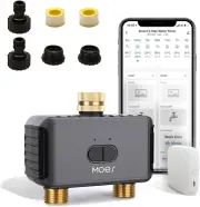 MOES Wifi Sprinkler Timer 2 Zone with Brass Inlet & Outlet, Water Timer for Gard