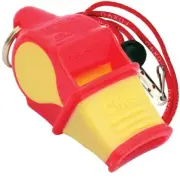 RED/YELLOW Fox 40 SONIK BLAST CMG Whistle Official Coach Safety - FREE LANYARD