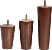 Wooden Furniture Legs4 Pack Solid Wood Furniture Legs Spindle M10 Thread Wooden Furniture Feet Parts Walnut Tapered Replacement Sofa Table Chair Le...