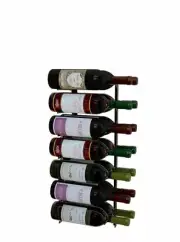 RevueVino wall mounted magnum metal wine rack-Black-14 Bottles-3 Foot-2 Deep