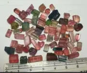 101-Ct Watermelon Tourmaline Crystals Type Rough Lot From Kunar Mine Afghanistan