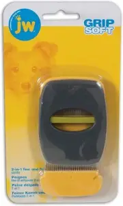 JW Gripsoft Flea & Fine Tooth Comb Tangles Mats Grooming Tool With Holder Case