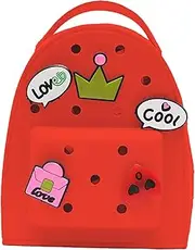 LeoLeozz Cute Silicone Jelly Backpack, Waterproof Jelly Backpack with Charm Cute Silicone Backpack, Cartoon Adjustable Travel Bag Lightweight Backpack Purse for Girl (Watermelon)