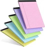 AILZFEI 5pcs Colored Note Pads 5x8 College Ruled Small Legal Pads Paper Notepads 5 Pack Study Back Writing Pads 5 x 8 Paper Pads Perforated Narrow Ruled Pads of Paper