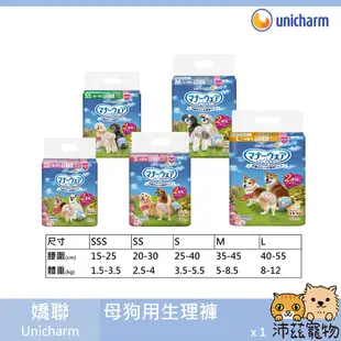 沛茲寵物【嬌聯 Unicharm 母狗用生理褲】母狗生理褲 生理褲 外出 尿褲 狗 用品