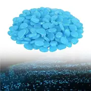 200 Pack Blue Pebbles Stone Glow in the Dark Rock Fish Tank Stones Garden Road Dec