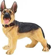 OWIEN Polyresin Standing Shepherd Statue, 11.8" Long Realistic Dog Figurine Crafts Art Sculptures, for Home Decor