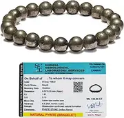 [CRIKI] Original Pyrite Bracelet for Men and Women, Money Magnet Bracelet, Pyrite Crystal Bracelet, Friendship Gifts, Stone Bracelet for Money, Wealth, Manifestation, Meditation, and Reiki Healing - 8mm,