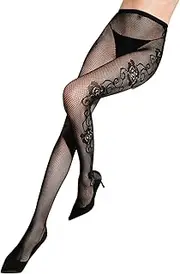 [Oxtxuzdm] Fashionable Flower Pattern Fishnet Stockings Silk Legging Women's Pantyhose Stretchy and Breathable for Party Gathering