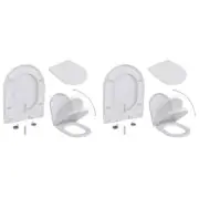 NNEVL Toilet Seats with Soft Close Lids 2 pcs Plastic White