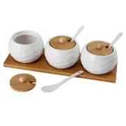 Ceramic Jars Salt Cellar Container Condiment Jar Salt Canister Ceramic Box