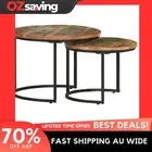wooden nesting tables unique handmade reclaimed solid color size 8000