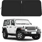 for Jeep Wrangler JL JLU 2018-2025 / Gladiator 2020-2025 Sunshade, Car Front Window Covers Sun Visor Protector, Foldable Blocks UV Rays Windshield Sun Shade for Jeep Wrangler Gladiator Accessories
