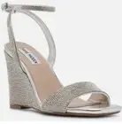 Steve Madden Sophey Metallic Rhinestone Wedge Sandal Size 10