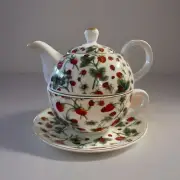 Grace Teaware Tea For One Includes Teapot Teacup And Saucer Strawberry