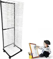Paint Drying Rack Art Drying Rack Metal Art Work Storage Display Rack Art Drying Rack with Wheels Suitable for Use at Home or in The Classroom(20 or 40 Floors) (Size : 40th Floor)