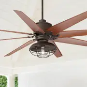 72" Predator Industrial Indoor Outdoor Ceiling Fan with LED Light Remote Bronze