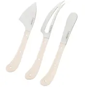 3pc Stanley Rogers Pistol Grip Hard/Soft Cheese Knife/Spreader Utensil Set Cream