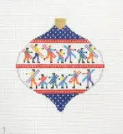 Doolittle Stitchery Skier Ornament Handpainted Needlepoint Canvas