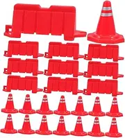 INOOMP Educational Traffic Cones Signs Set Plastic Miniature Models for Boys and Girls Playset Classroom Teaching