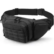 Large Capacity Waist Pack for Active Individual Multifunctional Crossbody Pouches Bag for Sports Travel and Daily Black