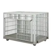 PaWz Dog Crate Pet Kennel Indoor Sturdy ABS Plastic Wheels Double Door S