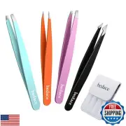 Tweezers for Women Facial Hair,Stocking Stuffers 4 Pack Tweezers for Eyebrows