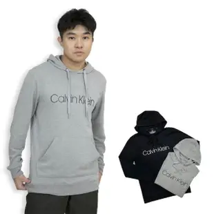 【Calvin Klein 凱文克萊】灰色 無刷毛 Calvin Klein 帽T 長袖 素T CK 薄帽T 上衣(帽)