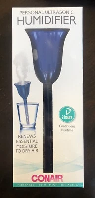 New Conair Personal Ultrasonic Humidifier Cool Mist Portable Flower Blue
