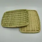 Flat Handwoven Storage Tray Wicker Home Organizer Bamboo Woven Basket Home