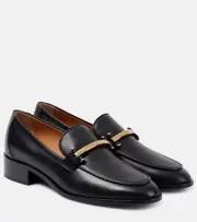 [Tod's] Tod's 35 leather loafer pumps AU 9.5 black