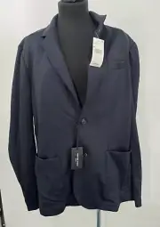 Saks Fifth Avenue L Navy Sport Coat Blazer Jacket NWT MSRP400