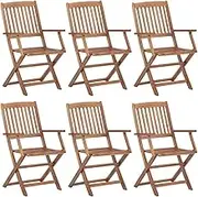 Generic Folding Garden Chairs 6 pcs Solid Wood Acacia,3065521
