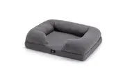 Petzly Memory Foam Dog Bed Pet Sofa Calming Bed Washable Removable Grey