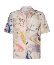Paul Smith Sketchbook Print Short-Sleeved Shirt XXL Nude